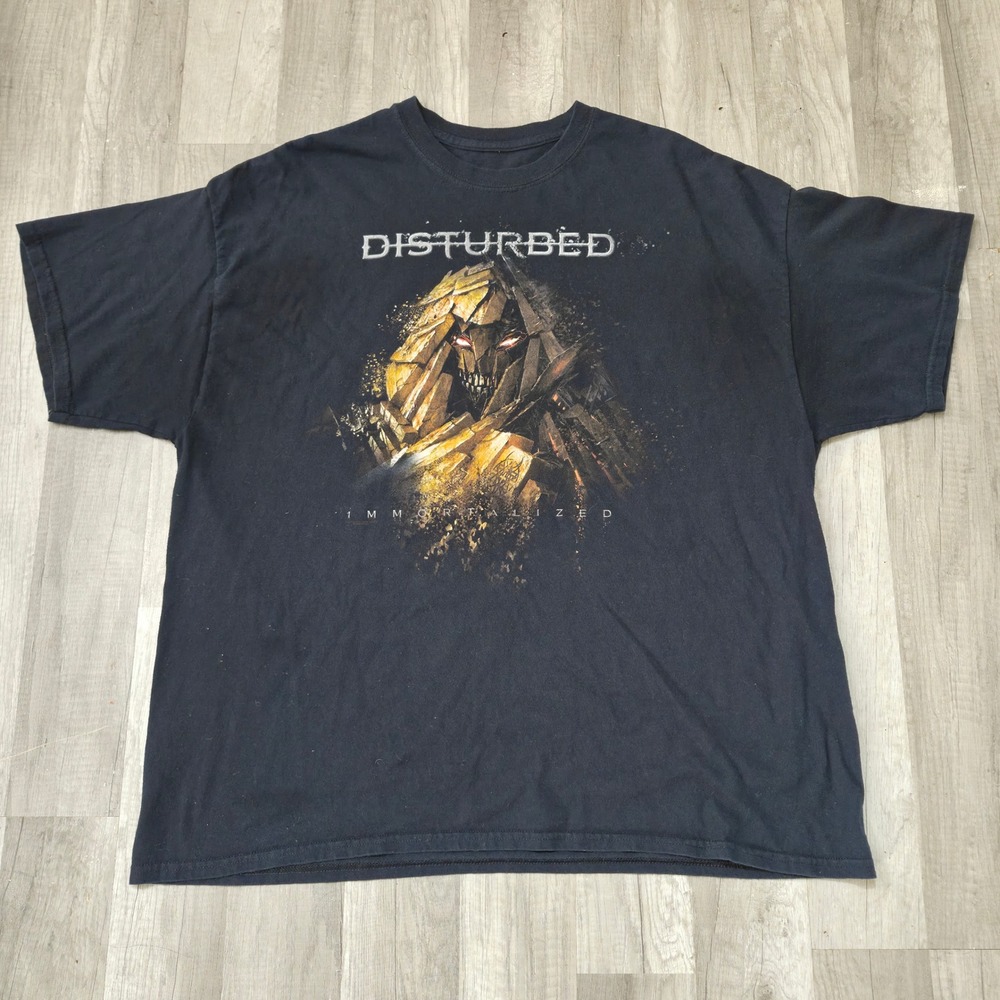 Disturbed Immortalized 2016 World Tour Graphic T-Shirt Black Mens XL Concert Tee